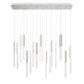 Eurofase Lighting Benicio 42" 18-Light Dimmable Integrated LED Polished Nickel Linear Chandelier With Clear Glass Shades