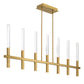 Eurofase Lighting Benicio 46" 7-Light Dimmable Integrated LED Brushed Gold Linear Chandelier With Clear Glass Shades