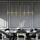 Eurofase Lighting Benicio 46" 7-Light Dimmable Integrated LED Brushed Gold Linear Chandelier With Clear Glass Shades