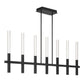 Eurofase Lighting Benicio 46" 7-Light Dimmable Integrated LED Matte Black Linear Chandelier With Clear Glass Shades