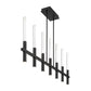 Eurofase Lighting Benicio 46" 7-Light Dimmable Integrated LED Matte Black Linear Chandelier With Clear Glass Shades