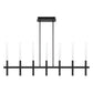 Eurofase Lighting Benicio 46" 7-Light Dimmable Integrated LED Matte Black Linear Chandelier With Clear Glass Shades
