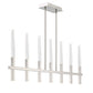 Eurofase Lighting Benicio 46" 7-Light Dimmable Integrated LED Polished Nickel Linear Chandelier With Clear Glass Shades