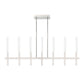 Eurofase Lighting Benicio 46" 7-Light Dimmable Integrated LED Polished Nickel Linear Chandelier With Clear Glass Shades