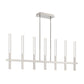Eurofase Lighting Benicio 46" 7-Light Dimmable Integrated LED Polished Nickel Linear Chandelier With Clear Glass Shades