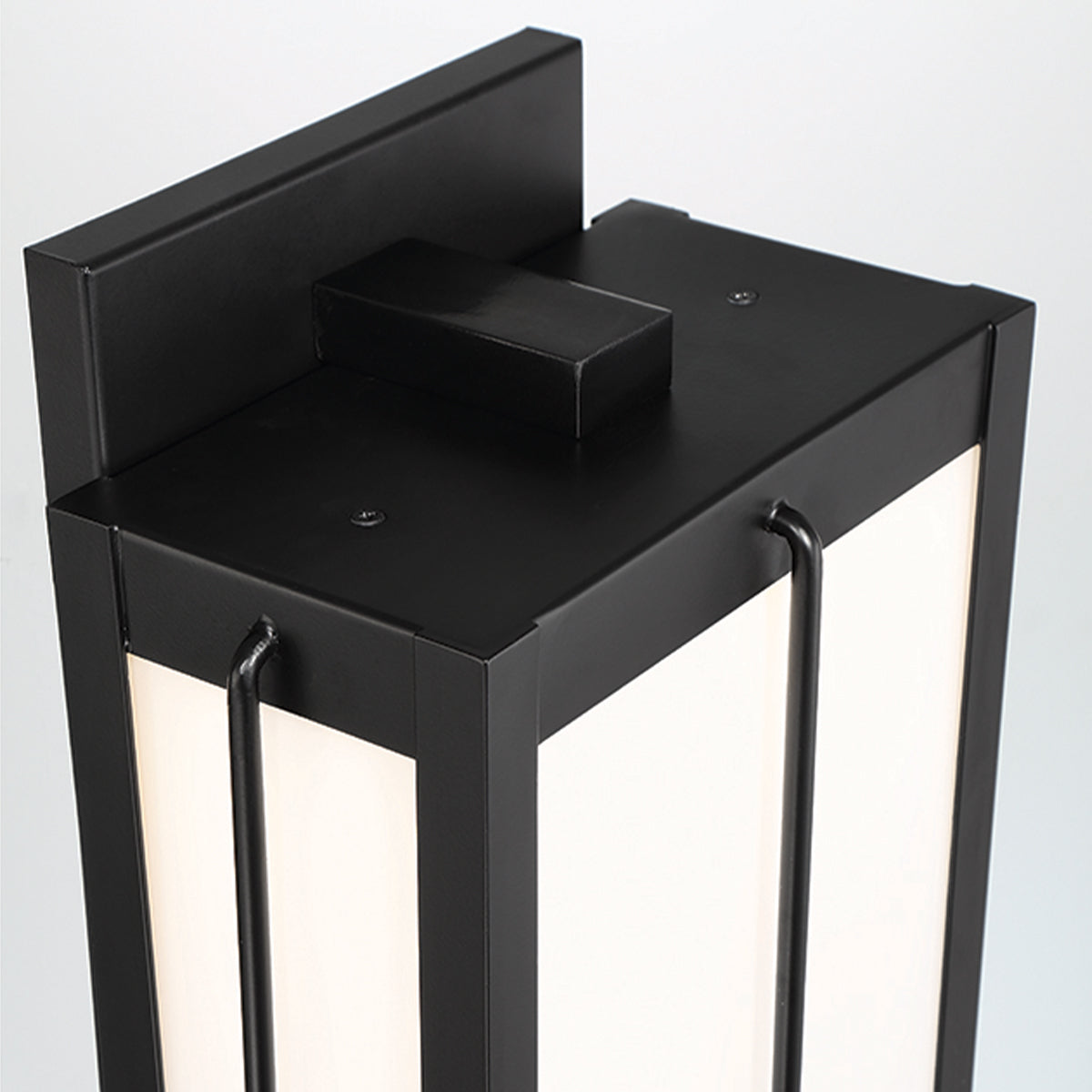 Eurofase Lighting Bensa 11" Large Dimmable Integrated LED Black Outdoor Wall Sconce With Opal White Glass Shade