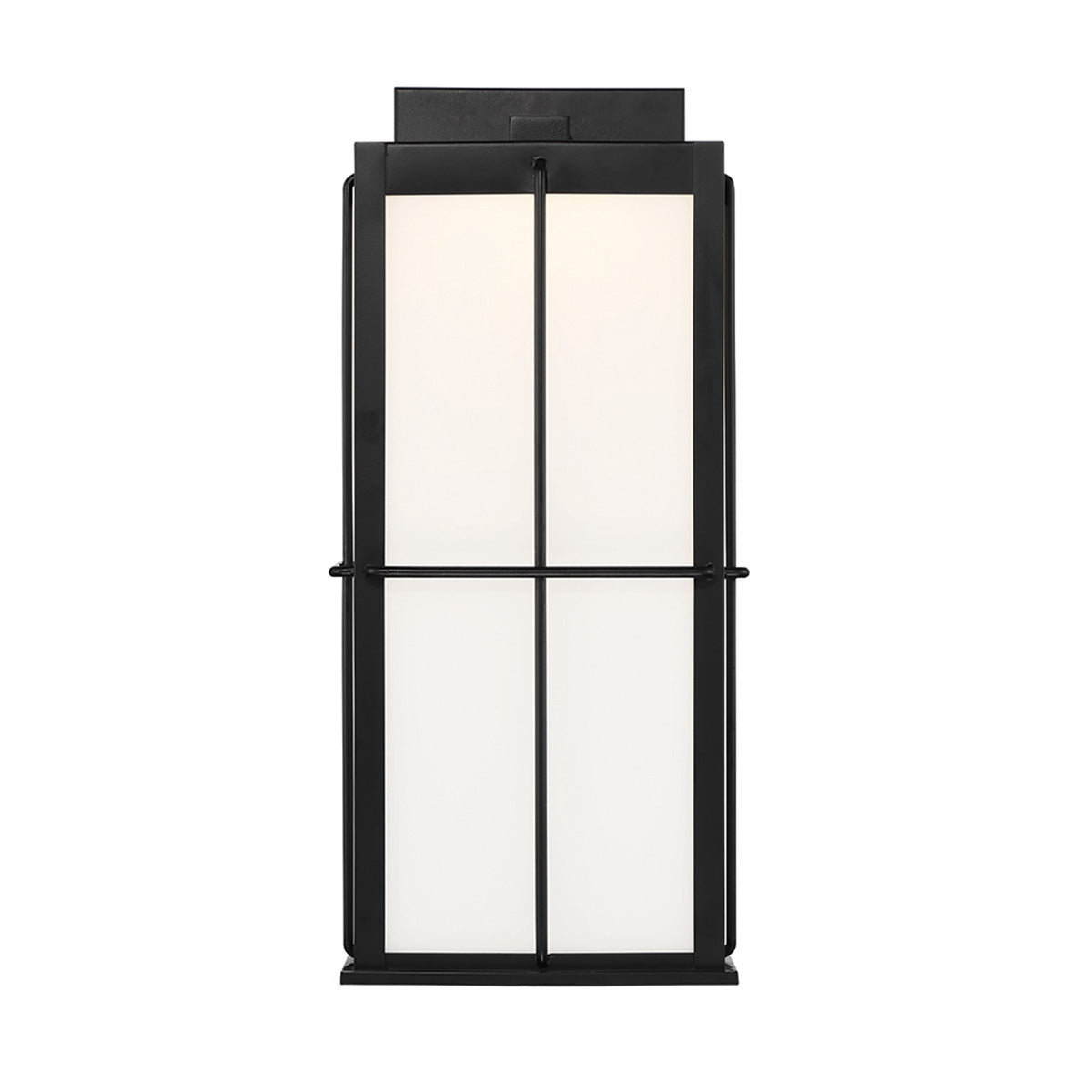 Eurofase Lighting Bensa 11" Large Dimmable Integrated LED Black Outdoor Wall Sconce With Opal White Glass Shade