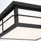 Eurofase Lighting Bensa 13" Dimmable Integrated LED Black Outdoor Flush Mount With Opal White Glass Shade