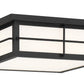 Eurofase Lighting Bensa 13" Dimmable Integrated LED Black Outdoor Flush Mount With Opal White Glass Shade