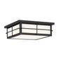 Eurofase Lighting Bensa 13" Dimmable Integrated LED Black Outdoor Flush Mount With Opal White Glass Shade