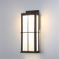 Eurofase Lighting Bensa 9" Medium Dimmable Integrated LED Black Outdoor Wall Sconce With Opal White Glass Shade