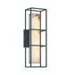 Eurofase Lighting Blakley 16" 1-Light Integrated LED Alabaster Shade Matte Black Metal Outdoor Wall Sconce