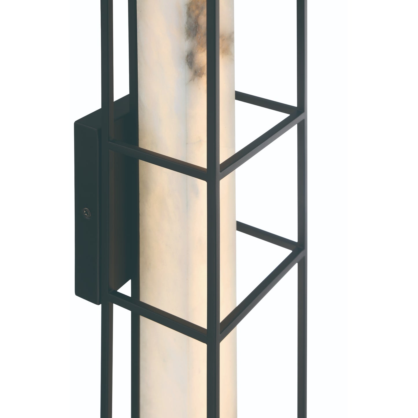 Eurofase Lighting Blakley 16" 1-Light Integrated LED Alabaster Shade Matte Black Metal Outdoor Wall Sconce