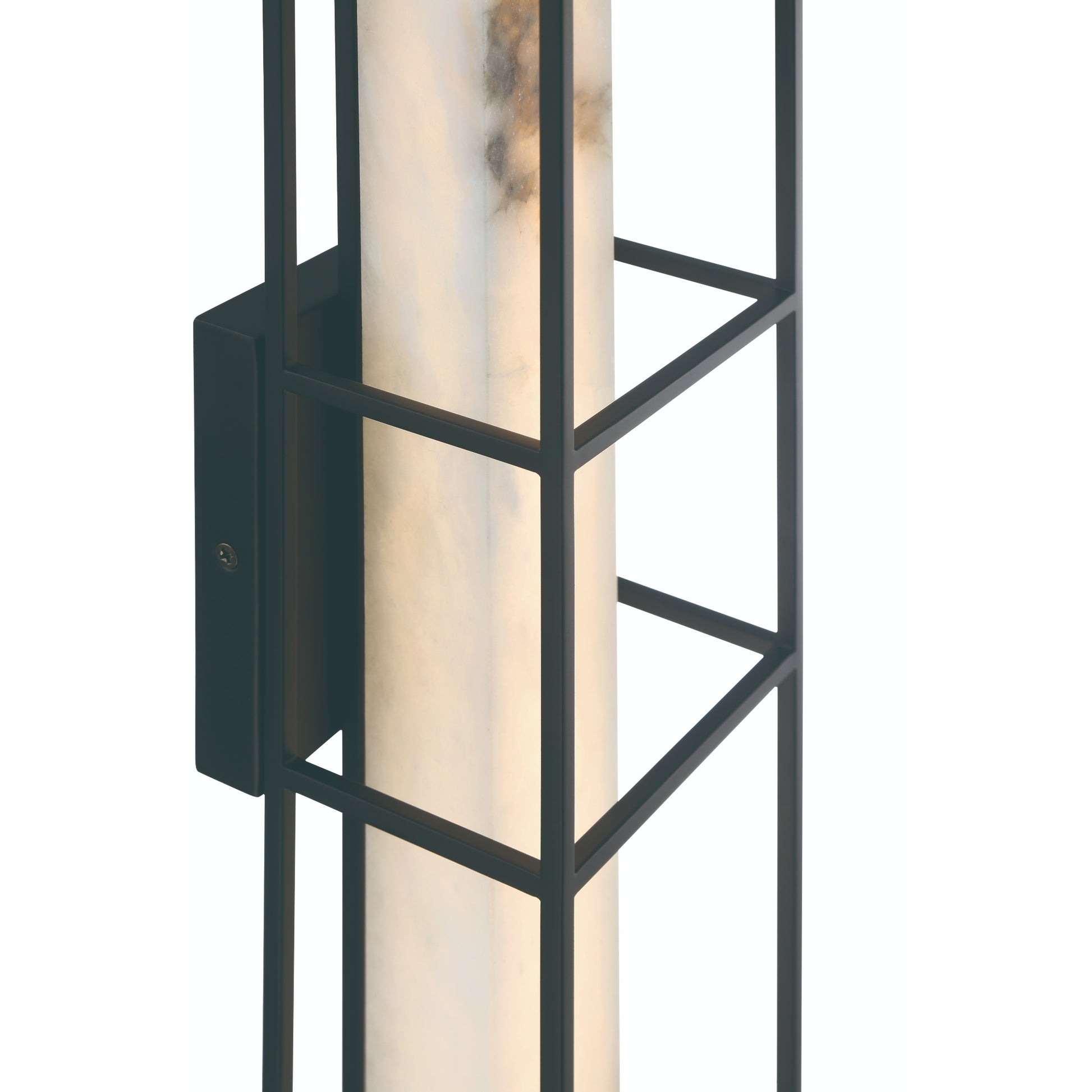 Eurofase Lighting Blakley 16" 1-Light Integrated LED Alabaster Shade Matte Black Metal Outdoor Wall Sconce
