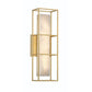 Eurofase Lighting Blakley 16" 1-Light Integrated LED Alabaster Shade Matte Gold Metal Outdoor Wall Sconce