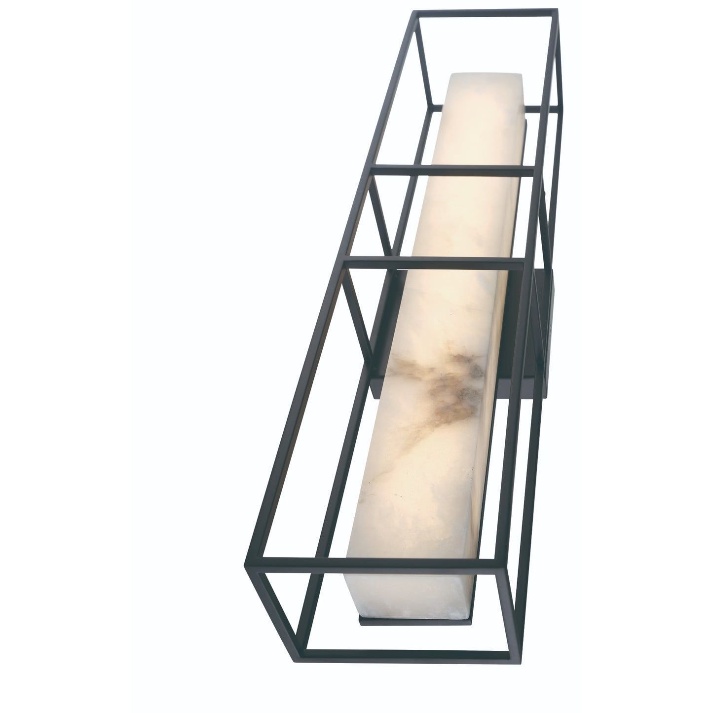 Eurofase Lighting Blakley 24" 1-Light Integrated LED Alabaster Shade Matte Black Metal Outdoor Wall Sconce