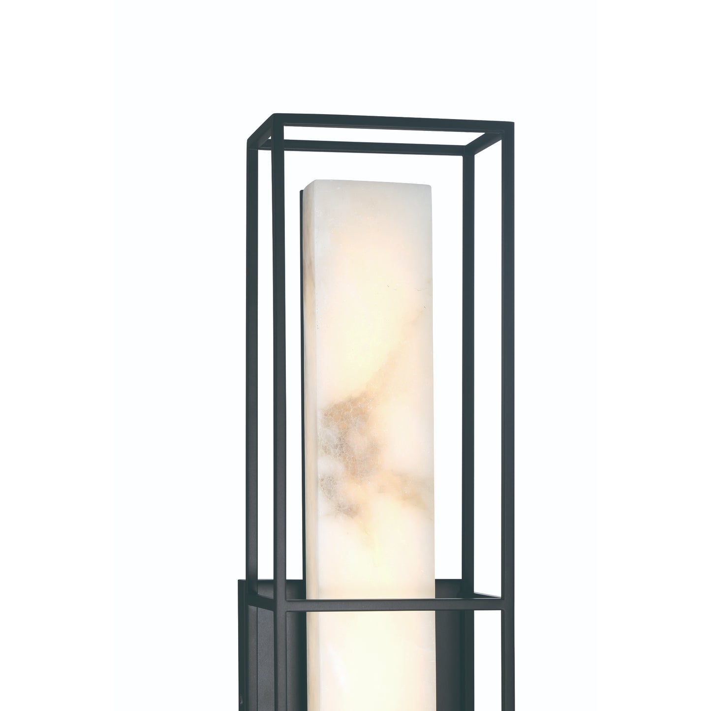 Eurofase Lighting Blakley 24" 1-Light Integrated LED Alabaster Shade Matte Black Metal Outdoor Wall Sconce