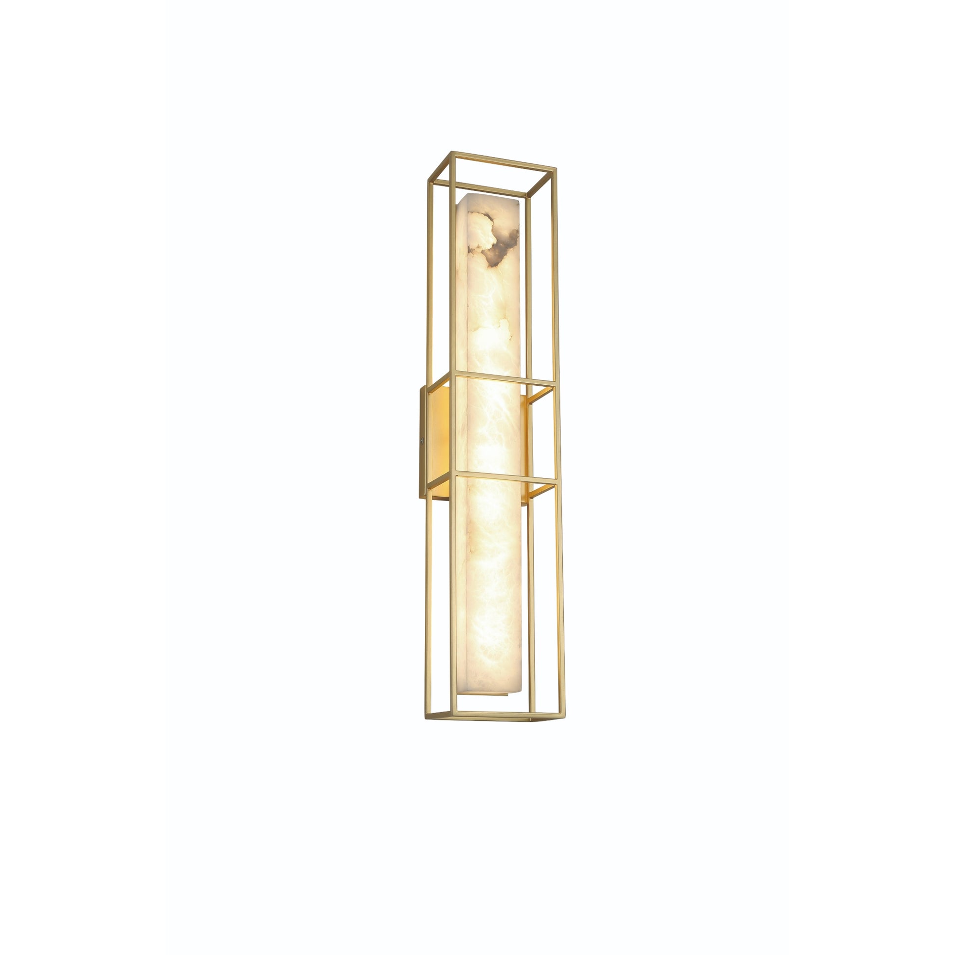 Eurofase Lighting Blakley 24" 1-Light Integrated LED Alabaster Shade Matte Gold Metal Outdoor Wall Sconce