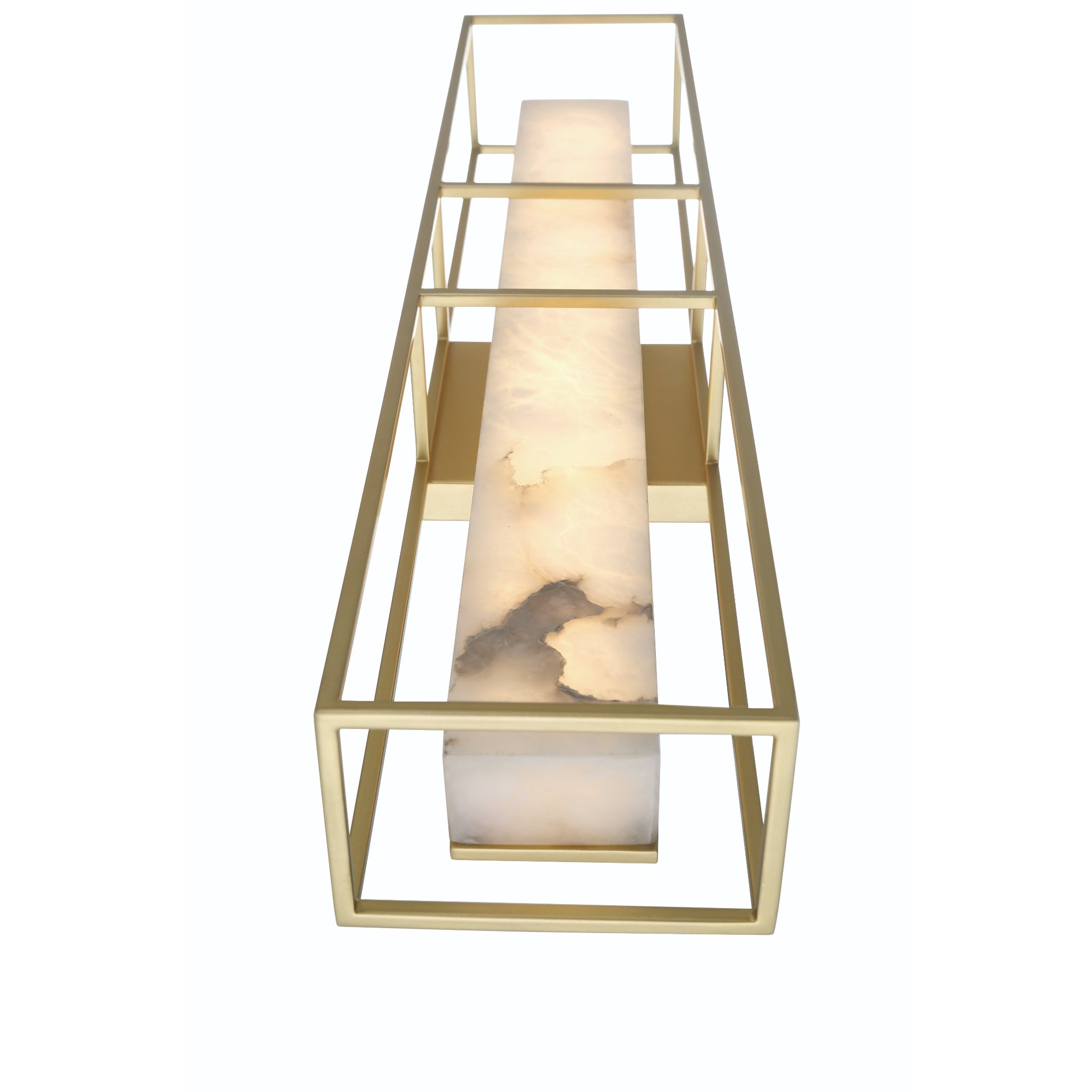 Eurofase Lighting Blakley 24" 1-Light Integrated LED Alabaster Shade Matte Gold Metal Outdoor Wall Sconce