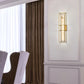 Eurofase Lighting Blakley 24" 1-Light Integrated LED Alabaster Shade Matte Gold Metal Outdoor Wall Sconce