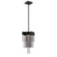 Eurofase Lighting Bloomfield 12" 2-Light Dimmable Integrated LED Metal Black Pendant Light With Black Metal Chain Waterfall Accent
