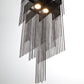Eurofase Lighting Bloomfield 12" 2-Light Dimmable Integrated LED Metal Black Pendant Light With Black Metal Chain Waterfall Accent