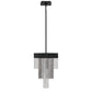 Eurofase Lighting Bloomfield 12" 2-Light Dimmable Integrated LED Metal Black Pendant Light With Black Metal Chain Waterfall Accent