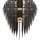 Eurofase Lighting Bloomfield 31" 18-Light Dimmable Integrated LED Metal Oval Black Chandelier With Black Metal Chain Waterfall Accent