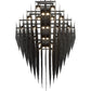 Eurofase Lighting Bloomfield 31" 18-Light Dimmable Integrated LED Metal Oval Black Chandelier With Black Metal Chain Waterfall Accent