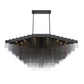 Eurofase Lighting Bloomfield 73" 28-Light Dimmable Integrated LED Metal Oval Black Chandelier With Black Metal Chain Waterfall Accent