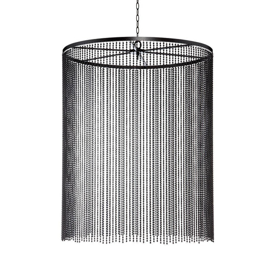 Eurofase Lighting Bloomington 30" Small Metal Round Bronze Bead Curtain With Trimmable Metal Beads