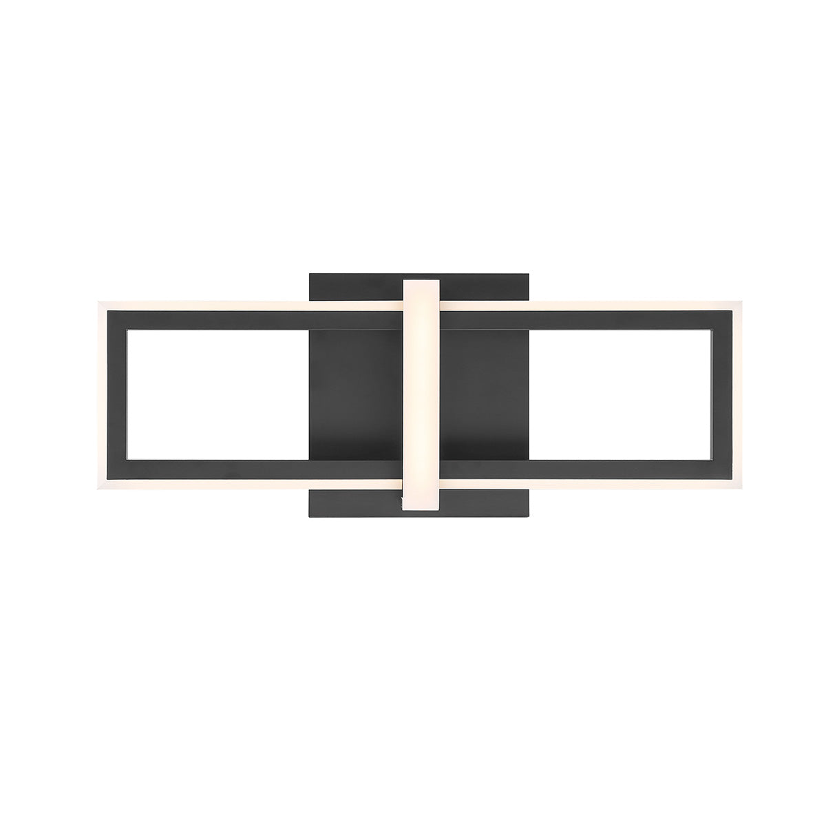Eurofase Lighting Bordo 16" 1-Light Integrated LED White Acrylic Shade Matte Black Steel Aluminum Wall Sconce