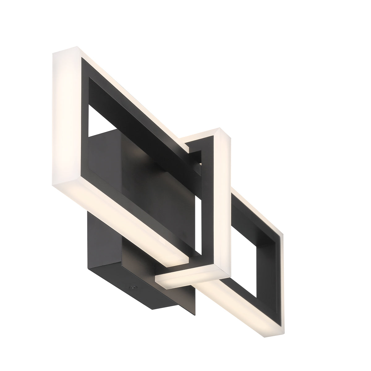Eurofase Lighting Bordo 16" 1-Light Integrated LED White Acrylic Shade Matte Black Steel Aluminum Wall Sconce