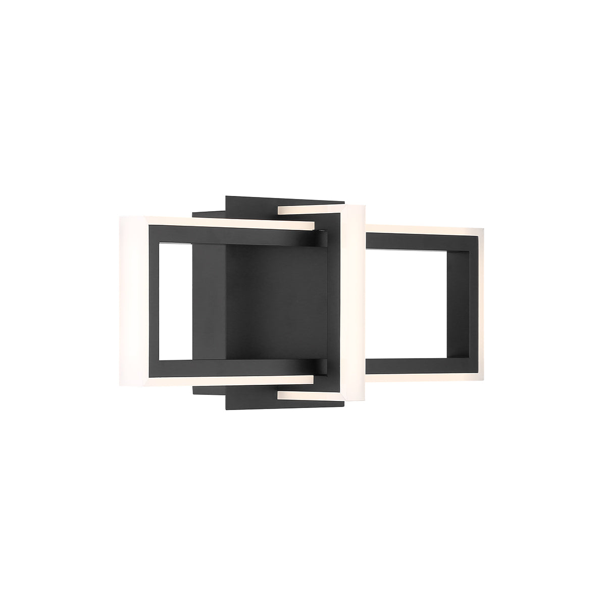 Eurofase Lighting Bordo 16" 1-Light Integrated LED White Acrylic Shade Matte Black Steel Aluminum Wall Sconce