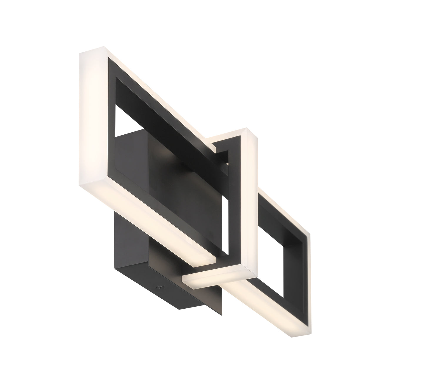 Eurofase Lighting Bordo 16" 1-Light Integrated LED White Acrylic Shade Matte Black Steel Aluminum Wall Sconce