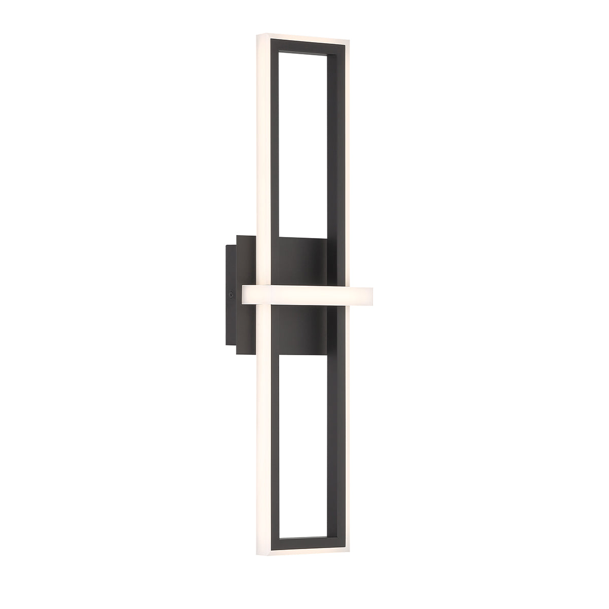 Eurofase Lighting Bordo 24" 1-Light Integrated LED White Acrylic Shade Matte Black Steel Aluminum Wall Sconce