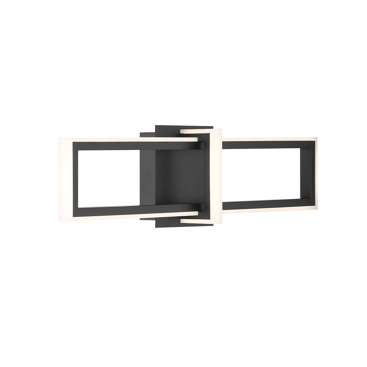 Eurofase Lighting Bordo 24" 1-Light Integrated LED White Acrylic Shade Matte Black Steel Aluminum Wall Sconce