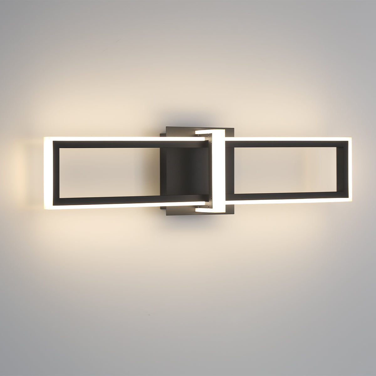 Eurofase Lighting Bordo 24" 1-Light Integrated LED White Acrylic Shade Matte Black Steel Aluminum Wall Sconce