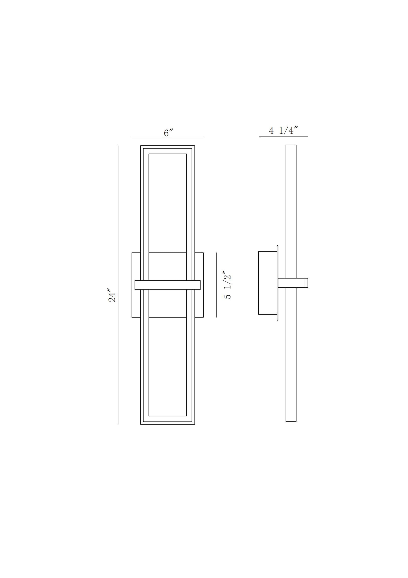 Eurofase Lighting Bordo 24" 1-Light Integrated LED White Acrylic Shade Matte Black Steel Aluminum Wall Sconce