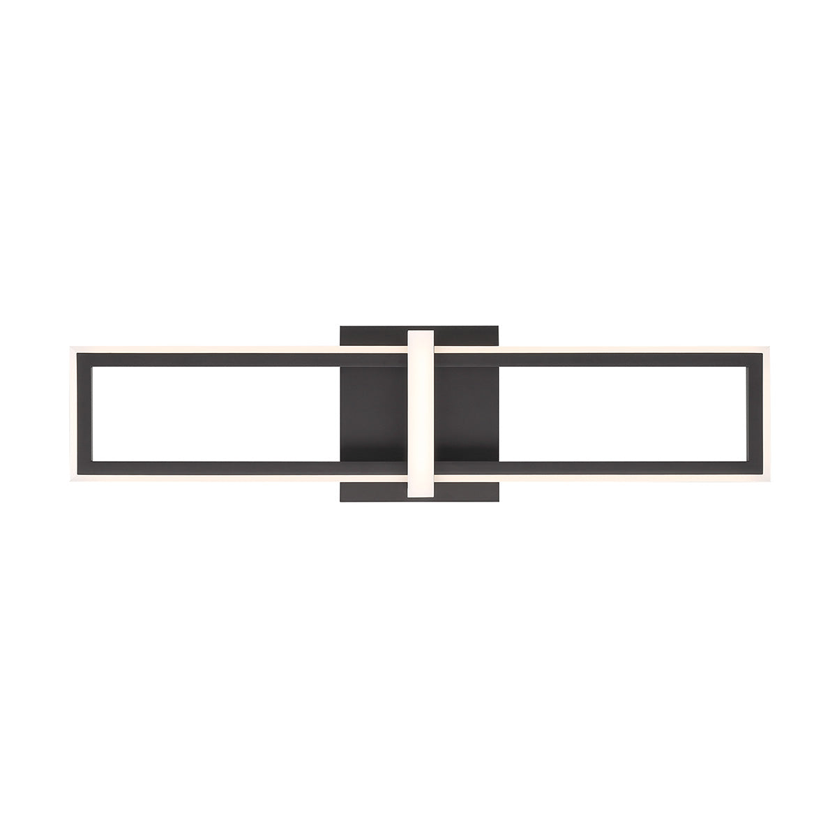 Eurofase Lighting Bordo 24" 1-Light Integrated LED White Acrylic Shade Matte Black Steel Aluminum Wall Sconce