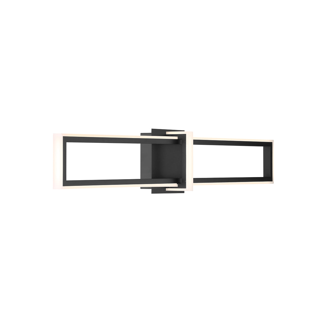 Eurofase Lighting Bordo 36" 1-Light Integrated LED White Acrylic Shade Matte Black Steel Aluminum Wall Sconce