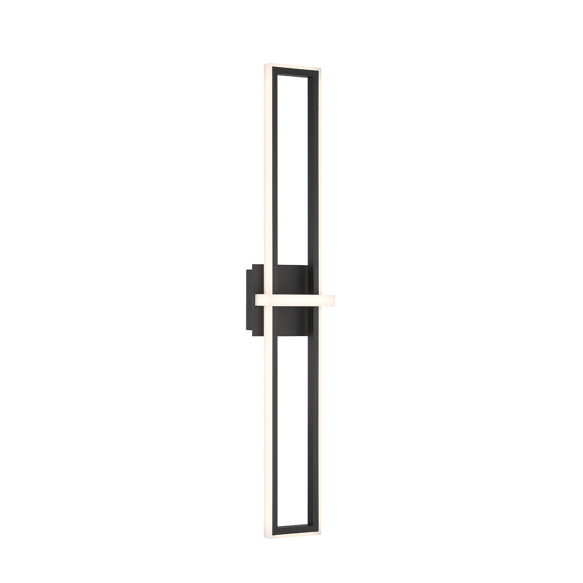 Eurofase Lighting Bordo 36" 1-Light Integrated LED White Acrylic Shade Matte Black Steel Aluminum Wall Sconce