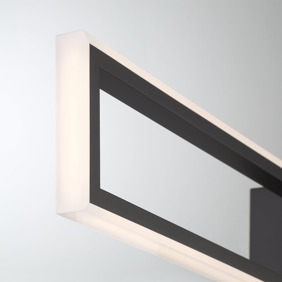 Eurofase Lighting Bordo 36" 1-Light Integrated LED White Acrylic Shade Matte Black Steel Aluminum Wall Sconce