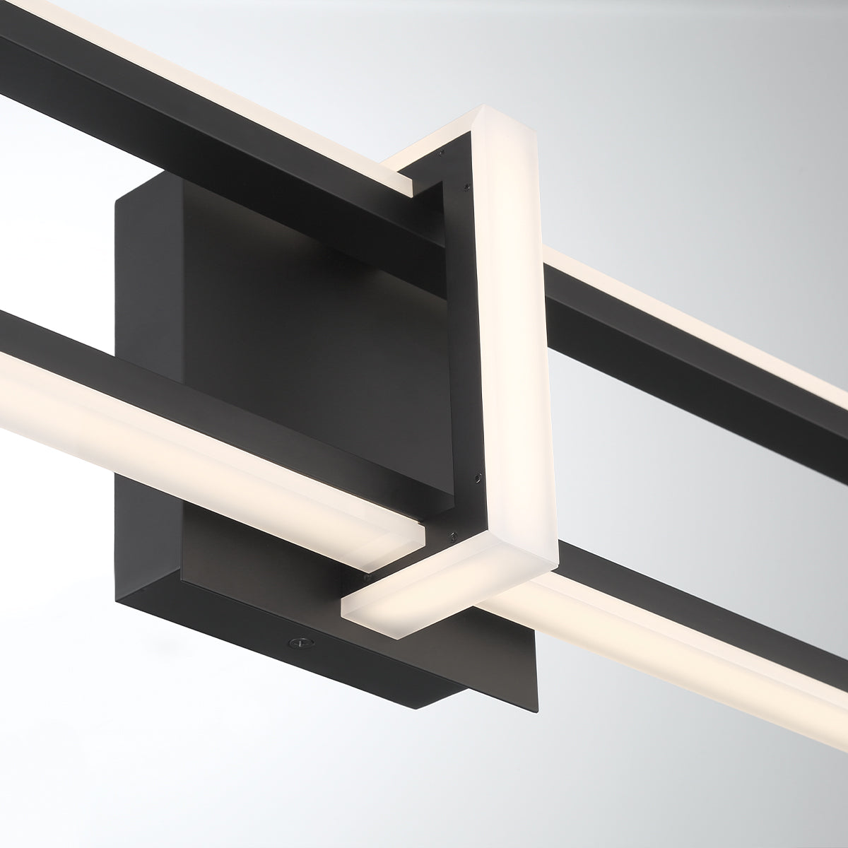 Eurofase Lighting Bordo 36" 1-Light Integrated LED White Acrylic Shade Matte Black Steel Aluminum Wall Sconce
