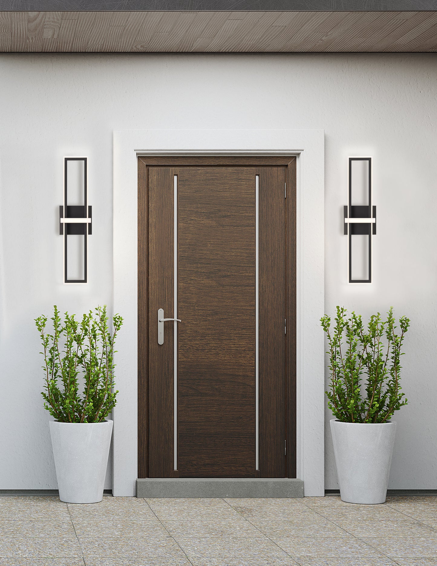 Eurofase Lighting Bordo 36" 1-Light Integrated LED White Acrylic Shade Matte Black Steel Aluminum Wall Sconce