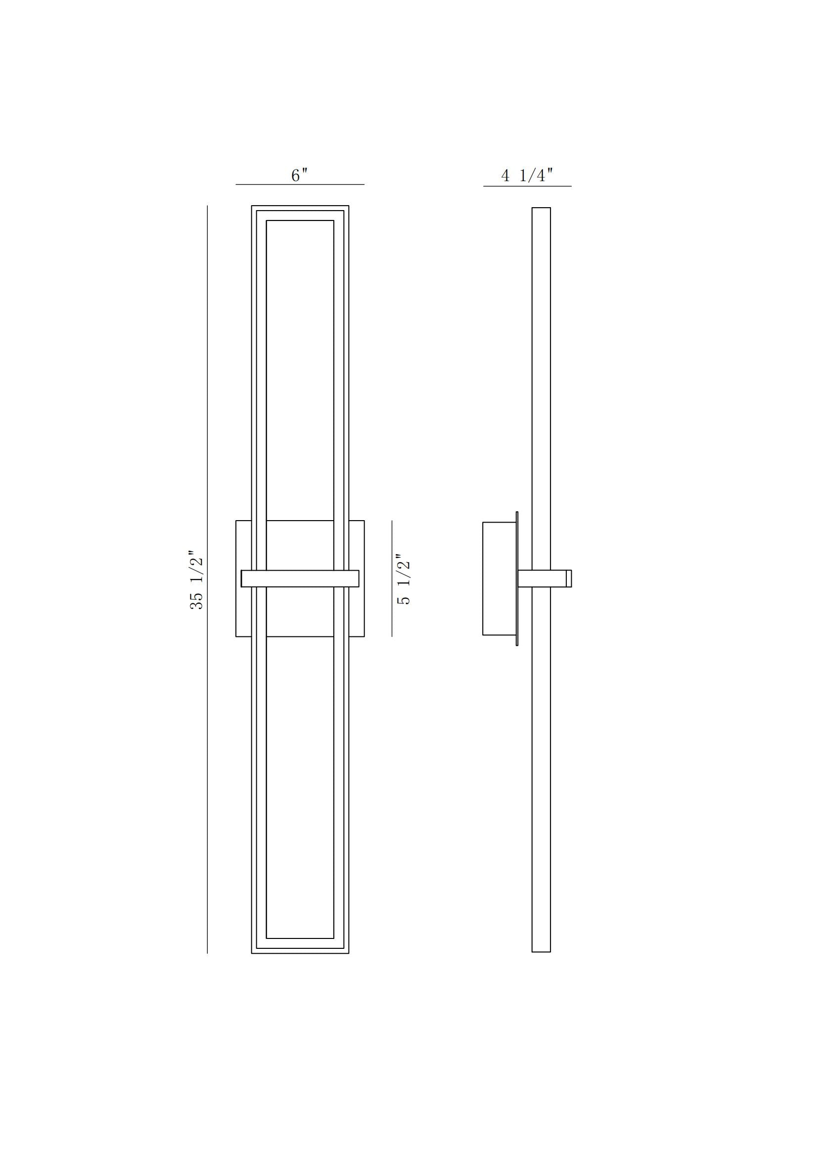 Eurofase Lighting Bordo 36" 1-Light Integrated LED White Acrylic Shade Matte Black Steel Aluminum Wall Sconce