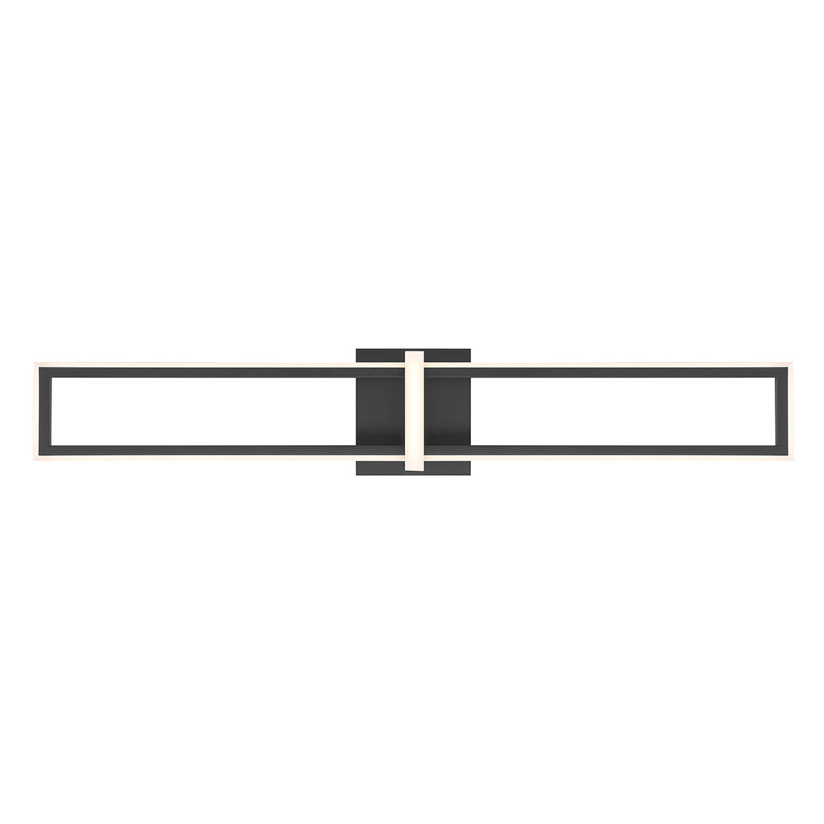 Eurofase Lighting Bordo 36" 1-Light Integrated LED White Acrylic Shade Matte Black Steel Aluminum Wall Sconce