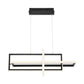 Eurofase Lighting Bordo 38" Dimmable Integrated LED Metal Linear Matte Black Chandelier With White Acrylic Shade