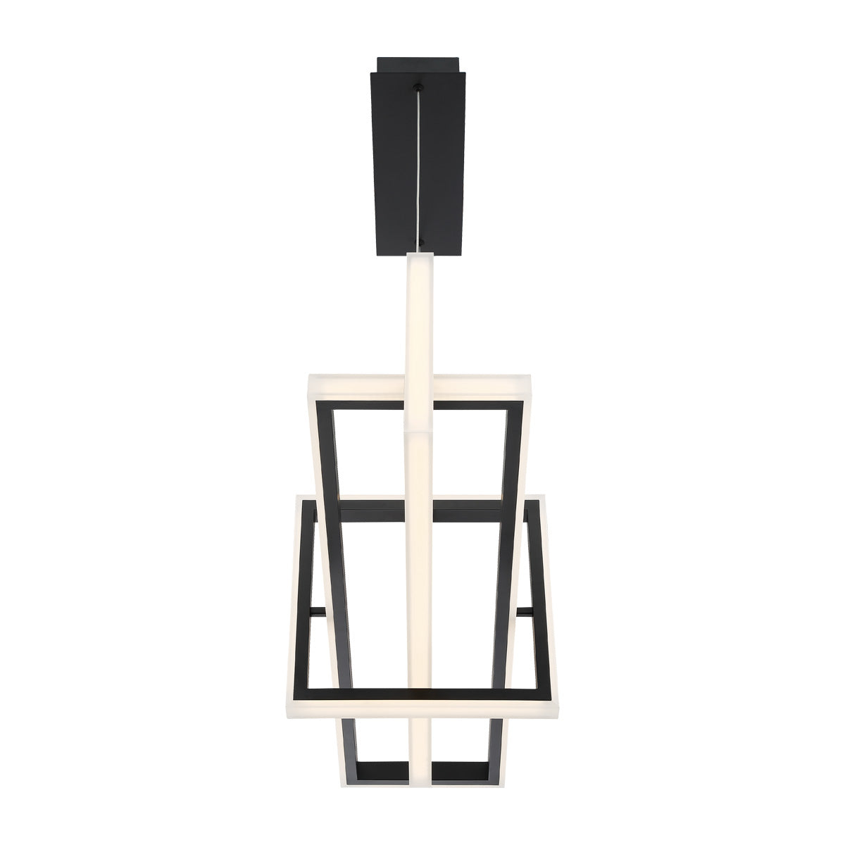 Eurofase Lighting Bordo 38" Dimmable Integrated LED Metal Linear Matte Black Chandelier With White Acrylic Shade