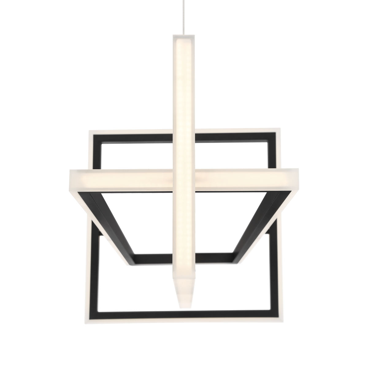 Eurofase Lighting Bordo 38" Dimmable Integrated LED Metal Linear Matte Black Chandelier With White Acrylic Shade